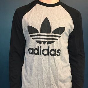Grey Long sleeve adidas shirt with black sleeves